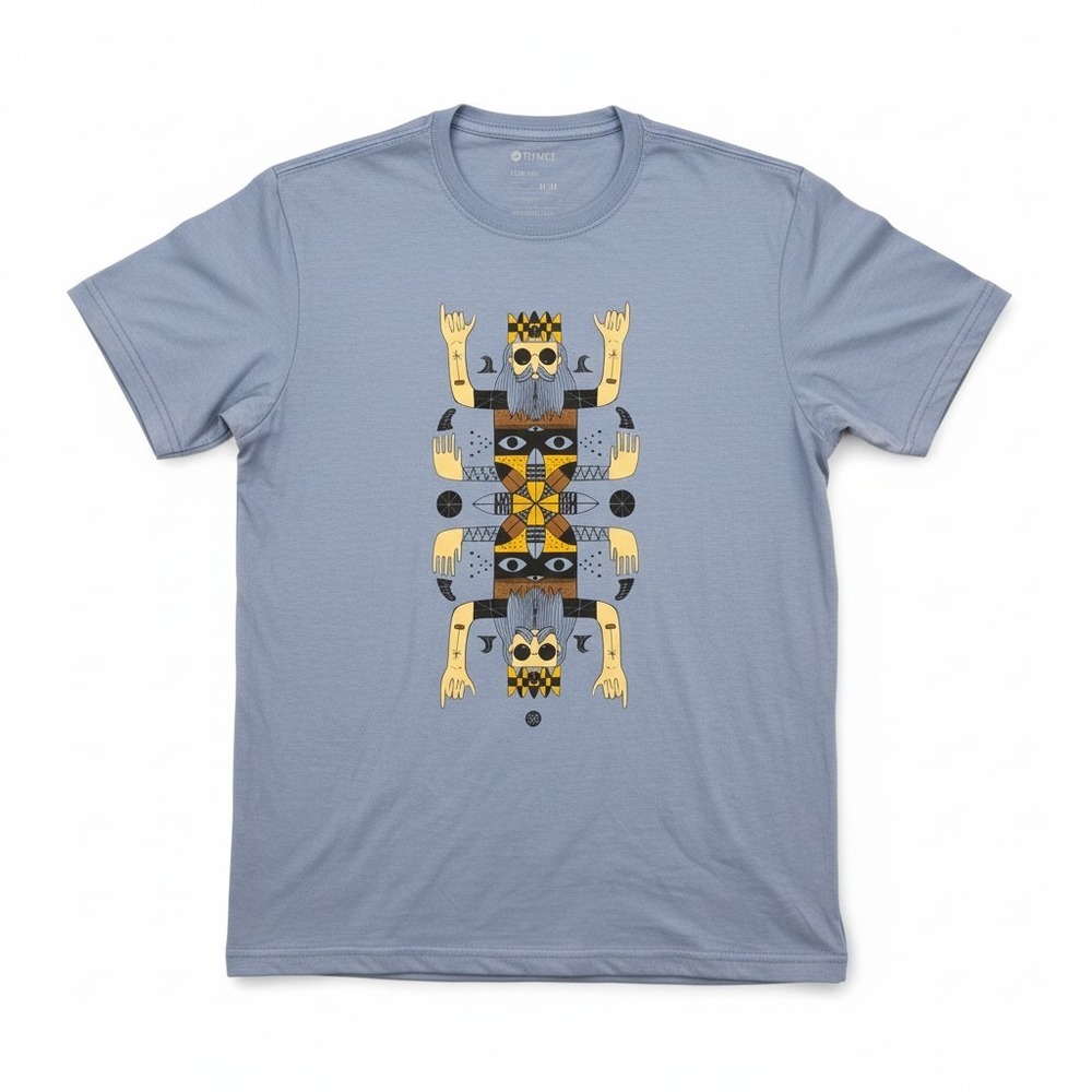 Stance Shirt Mens Medium Graphic T-Shirt Blue Mirrored King Surf Skate Crew Tee